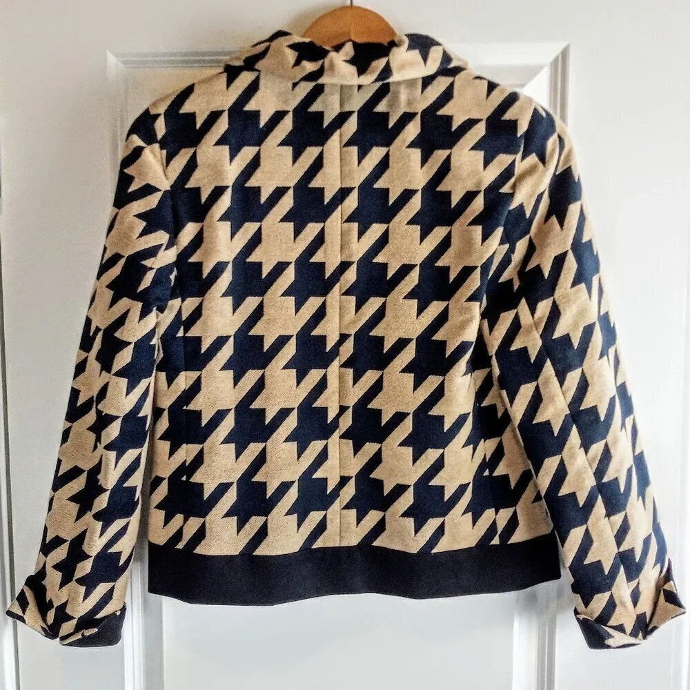 Akris Punto Black Camel Houndstooth Tweed Jacket